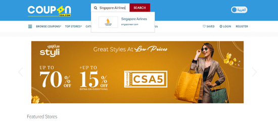 Search Singapore Airlines