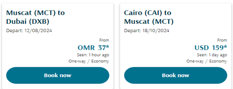 Oman Air Popular Flights