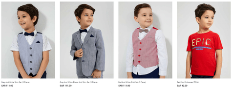 Collection of fashion wear for boys